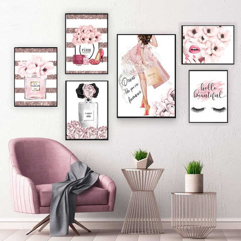 Modern Fashion Pink Girl Room Poster