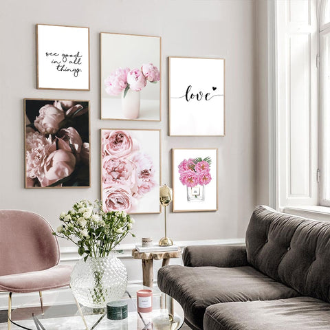Pink Peony Canvases