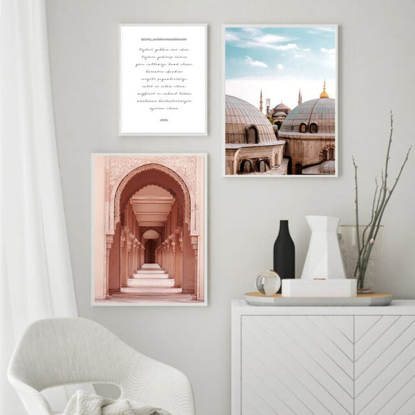 Morocco Mosque Architecture Canvas Painting